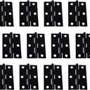 QCAA Narrow Butt Utility Hinge, Swaged, with Removable Loose Pin for Cabinet Door or Box Hinge, 2-1/2" x 1-3/4" x 1.4mm, Flat Black, 12 Pack, Made in Taiwan