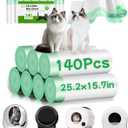 140 Count Cat Litter Bags Liners, Pre-separated Litter Robot Bags for Automatic Litter Boxes & Litter Robot 4/5/3, Thick 10-12 Gal Cat Waste Bags with Strong Ties, Fits Pans Under 24"