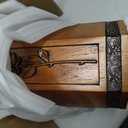 Urns for Wooden, Cremation Urn for Human Ashes Adult - Hand Engraving Rose Flower - Funeral Urn for Mother/Dad - Display Burial at Home or in Niche at Columbarium (Large Wood Decorative Urn
