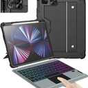 Nillkin Keyboard Case for iPad Pro 11(1st/2nd/3rd/4th Gen) & iPad Air 5th/4th Generation case with Keyboard, Magic Trackpad, Detachable Keyboard with 7 Backlight Colors,Black