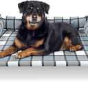 Elevated Raised Dog Bed Cot - Cooling Raised Dog Beds with Bolster Portable Washable Pet Cot Bed with Metal Frame Dogs Hammock Bed for Indoor & Outdoor