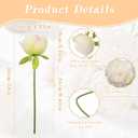 SITUMEIZI 10PCS Artificial Peony Flowers, Real Touch Fake Silk Bouquet with Stems for Home Mothers Day Wedding Party Centerpieces Table Decoration Indoor(Ivory White)