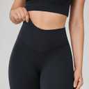 UNISSU Hugcurve No Front Seam High Waisted Workout Leggings for Women Buttery Soft Yoga Pants Gym Athletic Tights - 25'' (Black, M)