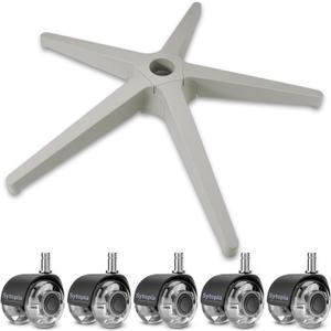 Sytopia 28" Office Chair Base Replacement with Wheels, Set of 5, 2600 lbs Heavy Duty Desk Chair Base, Smooth & Quiet Casters, Grey