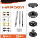 Leather Snaps and Fasteners Kit15mm 40 Sets Metal Snap Buttons with Setter Tools Sewing Snaps for ClothingFabricLeather, Clothes, Jackets, Bags, DIY Crafting Black Snaps