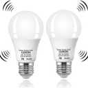 LUXON Radar Motion Sensor Light Bulbs,Dusk to Dawn LED Light Bulbs Outdoor 9W 6000K Daylight,A19 E26 Base Auto On/Off for Indoor Outdoor Basements, Porch,Courtyards, Garage Pack of 2