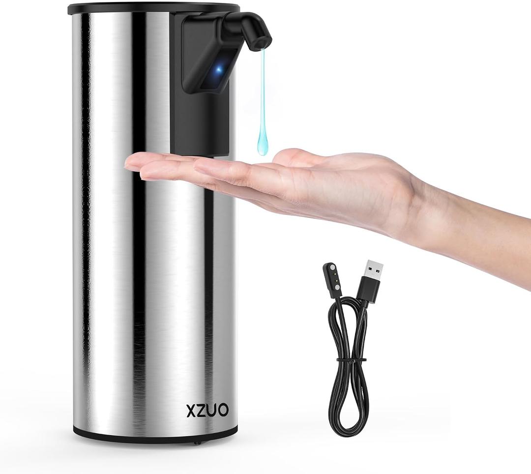 Automatic Soap Dispenser Touchless 11.8oz/350ml Four-Level Adjustable Dispenser VolumeStainless Steel Material,Battery Powered for Wide Compatibility in Kitchen, Bathroom, Hotel & Office