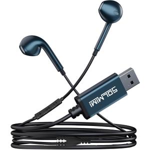 USB Earbuds with Microphone for PC Laptop, 6.5ft USB Headset with Volume Control & Mute for Computer Laptop PC PS4 PS5 Notebook Desktop Office Home