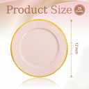 WDF 25Pack Pink Charger Plates - 12Inch Pink Chargers for Dinner Plates - Heavy Duty Plastic Chargers for Baby Shower/Bridal Shower/Wedding/Party/Tabletop Decor/Mother's Day