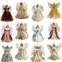 Syhood 12 Pcs Angel Christmas Ornaments for Tree Wooden Christmas Tree Decoration Set Retro Small Angel Hanging Decorations Figure for Crafts Gift Holiday Tags Party (Vintage Angels)