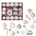 2025 Christmas Ornaments Sett,45 Pcs Shatterproof Christmas Ornaments Set 2.36 Inch Festive Baubles with Christmas Baubles& Star Designs, Ideal Gift for Xmas/Wedding/Party