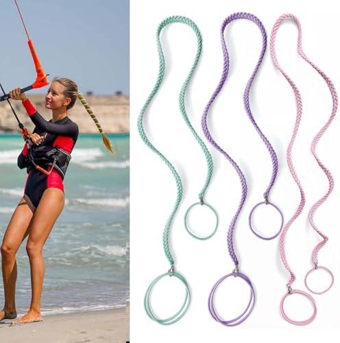 3 Packs 35" Elastic Hair Ties for Thick Hair, Strong Braided Hair Bands for Women's Hair Long Ponytail Holders Stretchy Pony Tail Wrap Hair Tie for Swimming Motorcycle Rides Sports Beach Water Wind
