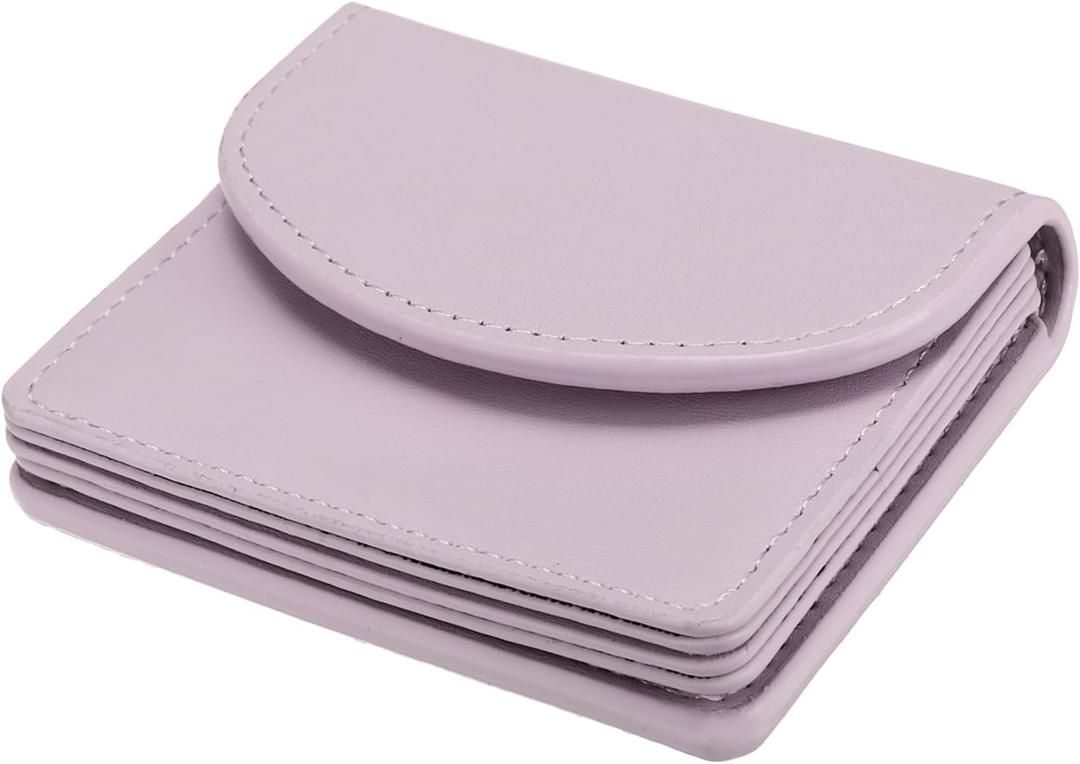 uxcell PU Leather Business Card Case, Business Name Card Holder Wallet with Magnetic Shut Pocket Holder for Women Credit ID Card, Purple