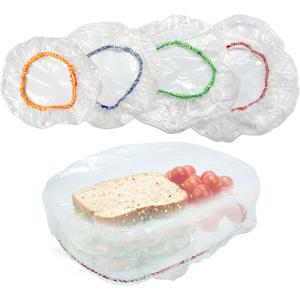 Culinary Elements Reusable Bowl Covers, 12 (Twelve)-Count, 4 Different Sizes with Elastic, Multi-Purpose Plastic Food Storage Cover sfor Leftovers, Dishes, Watermelons, And More