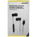 Acoustix Premium Sound Wired Stereo Earbuds with USB-C Connector - Gray / Black