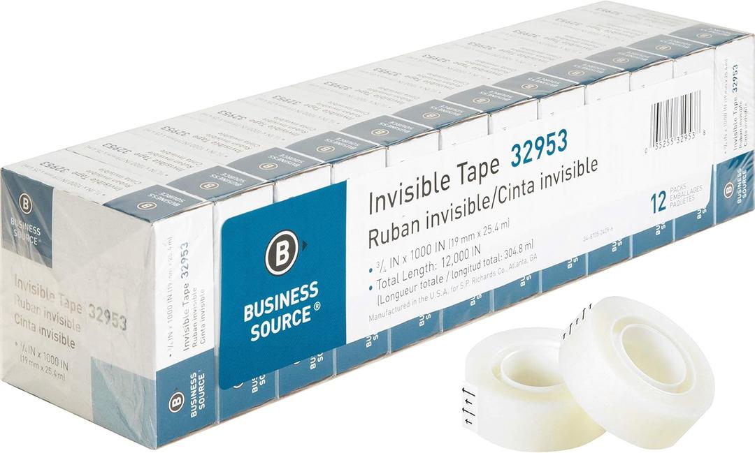Business Source Premium Invisible Tape Value Pack (1 inch, Pack of 1)