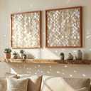 Yerliker 2 Pcs 24"x24" Capiz Shell Wall Decor, Framed Seashell Wall Art, 23.62"L x 23.62"W