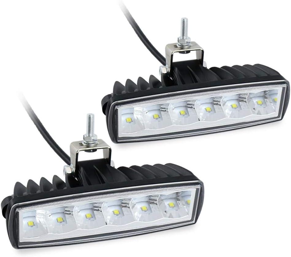 STDYSUN Led Fog Lights Driving Lights Bar 2Pcs 6Inch 30W Waterproof Offroad Driving Lights Auxiliary Work Lights Grille Lights Bar Fit for Motorcycle Truck Trator ATV UTV Golf Cart Boat Car (White)