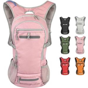 Zavothy 20L Multipurpose Hiking Backpack with 3L Water Bladder  Durable Hydration Backpack with Insulated Bladder Compartment, Hidden Helmet Holder & Rain Cover  for Hiking, Commuting, and Camping (Pink)