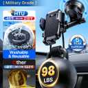 HTU 98+LBS Strongest Suction & Military-Grade Ultimate Car Phone MountPatent & Safety Certs Cell Phone Holder Truck Stand for Dashboard Windshield Vent for iPhone 17 Pro Max 16 15 Samsung (Black)
