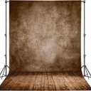 Professional Abstract Portrait Photography Backdrop,Wall with Wood Floor Backdrop for Kids Photography Baby Newborn Cake Smash Photo Shoots Hypoallergenic Fabric Photography Props(Brown-8x10ft)