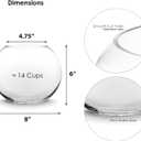 CYS EXCEL Glass Bubble Bowl (H-6" W-8", Approx. 3/4 Gal.) Small Fish Bowl Round Terrarium Vase Globe Flower Centerpiece for Weddings Events Arrangements