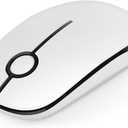 VssoPlor Wireless Mouse, 2.4G Slim Portable Computer Mice with Nano Receiver for Notebook, PC, Laptop, Computer (Black and White)