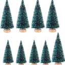9PCS Artificial Christmas Trees,Sisal Snow Frost Trees Bottle Brush Trees Mini Christmas Tree Pine Tree for DIY Room Decor Home Table Top Decoration