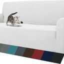 ZNSAYOTX 1 Piece Jacquard Couch Covers for 3 Cushion Couch High Stretch Sofa Cover for Pets Dogs Anti Slip Extra Large Sofa Slipcovers Furniture Protector (X-Large, White)