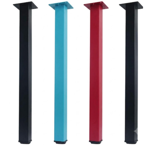 QLLY 24 inch Adjustable Metal Furniture Legs, Square Office Table Desk Leg, Table Leg, Set of 4