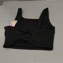 WDIRARA Girl's Twist Back Sports Bras Backless Tank Top Workout Sports Shirts for Gym (Black Plain)