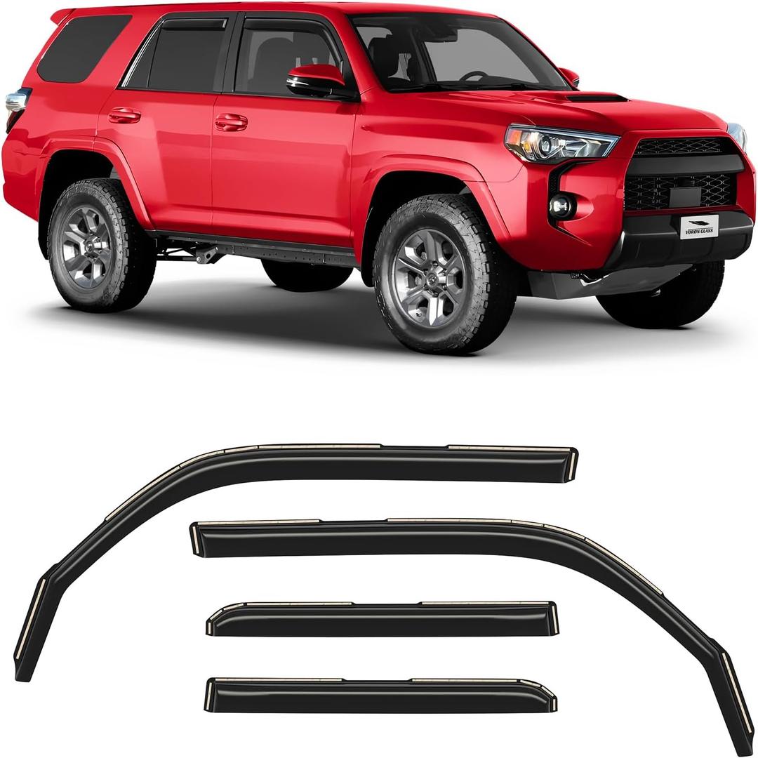in-Channel Extra Durable Rain Guards for Toyota 4Runner 2010-2024, Window Deflectors, Vent Window Visors, 4 Pieces - 220101