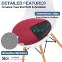 Shinnwa Round Chair Cushion, Molded Memory Foam Round Seat Cushion with Silicone Non-Slip Backing and Washable Cover, 16x16x2in, Red
