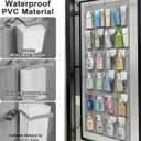 Over The Door Shoe Organizer - Space Saving Shoe Rack for Closet Door with 24 Crystal Clear Pockets and Metal Hooks, Shoe Holder Back of Door Organizers for Shoes, Gray Hanging Shoe Organizer (Gray)
