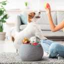 Goodpick Cute Round Cotton Rope Basket Woven Towel Baskets Bathroom Small Dog Toy&Cat Toy Storage Basket for Children Corner Plant Baskets Shelf Indoor, Gray, 10"D x 8.3"H