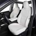 Premium White Nappa Leather Seat Covers for Tesla Model Y Refreshed Facelift Juniper 2025 2026, Full Set Custom Fit, Airbag & Seat Belt Compatible, Includes Installation Tools-White