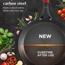 Carbon Steel Pan, 10 Inch Nonstick Frying Pan Skillet, Pre-Seasoned Carbon Steel Cookware with Removable Silicone Handle Holder, Indoor/Outdoor, Induction & Oven Safe
