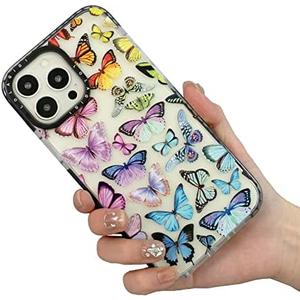 LOLAGIGI for iPhone 14 Pro Case Cute Color Butterfly Girly Aesthetic Personalized Design for Women Girls Teens Soft Transparent TPU Case, 6.1"