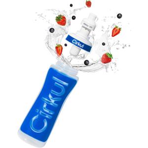 Cirkul 22 Oz. Navy Plastic Grip Squeeze Water Bottle & Sport Lid, BPA-Free, Non-Slip Design for Gym, Biking & Sports with Flavor Cartridge Included (FitSip Mixed Berry)