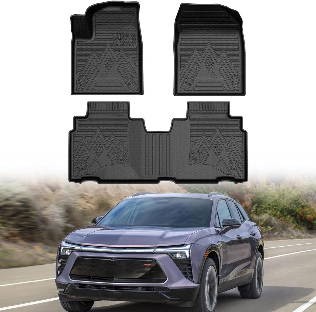 Mixsuper Floor Mats for Chevy Blazer EV 2024-2026 (Not Blazer), All Weather Floor Liners for Blazer EV Accessories, Durable 1st and 2nd Row Set Black