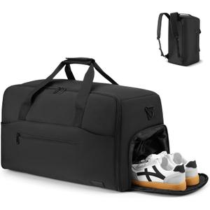 Garment Duffle Bag for Men,Convertible Garment Bags for Travel,Suit Carry-on Travel Bag Expandable with Shoes Compartment for Business Trip,Weekend(Black)