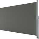 GarveeLife 71 in x138 in Retractable Side Awning for Patio, Retractable Privacy Screen Protection Awning, Waterproof & UV-Resistant Folding Privacy Divider, for Patio, Balcony and Pools, Grey (Gray)