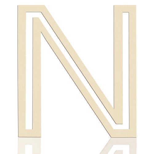 Wooden Letters 12 Inch,1/5 Inch Thick Large Wood Letter N Cutouts Unfinished Wooden Alphabet Letters for Wall Decor Crafts DIY Painting Birthday Party Nursery Holiday Big Home Decorations