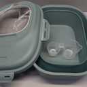 Cereal Rice Food Storage Containers, Collapsible 20 to 50 Lbs Dispenser Bin with Rolling Wheel Airtight Locking Lid, Dog Pet Cat Flour Sugar Plastic Leakproof Sealable Large Kitchen Pantry Holder (Green)