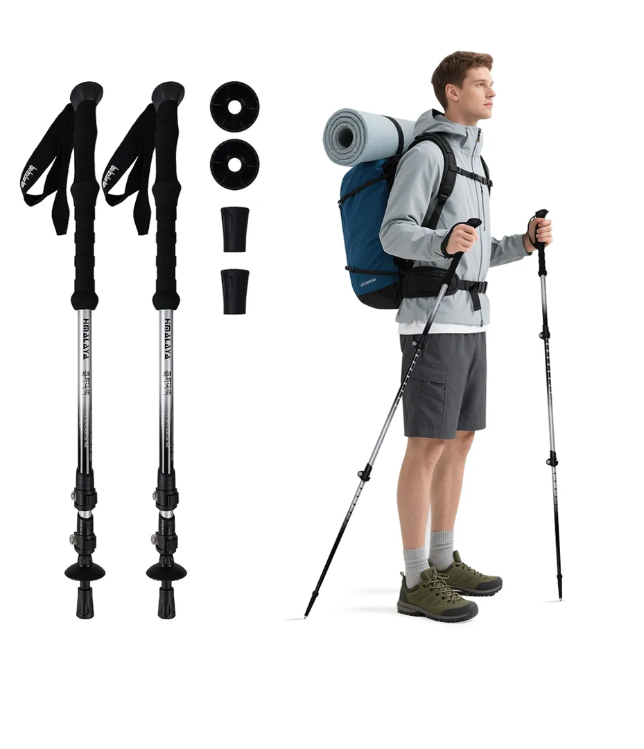 Trekking Poles Collapsible Hiking Poles - Trekking Sticks with Quick Lock System Lightweight for Hiking, Camping