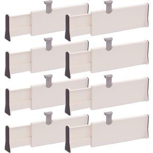 TENABORT Set of 8 Adjustable Drawer Dividers Organizer Separators Plastic Dresser Organizer for Bedroom, Bathroom, Closet, Office Desk, Kitchen Storage