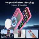 for Samsung Galaxy A16 5G Phone Case, Translucent Matte Back Compatible with Magsafe Magnetic Slim Shockproof Protective Case with Lanyard Strap for Samsung A16 5G 6.7-inch, Pink