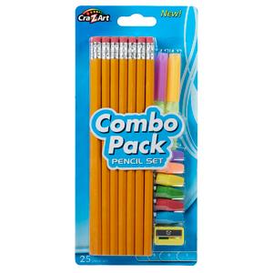14ct Yellow No.2 Pencil Pack: Stylish & Functional with Grips, Eraser Caps, Sharpener