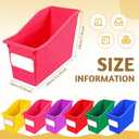 Teling 36 Pcs Book Bins Bulk for Classroom Storage Plastic Magazine Holder with Label Interlocking File Folder Organizer Binder Container Box for School Office Desktop Bookshelf Home (Rainbow Bright), 
Product Dimensions	19.09"L x 18.9"W x 13.39"H