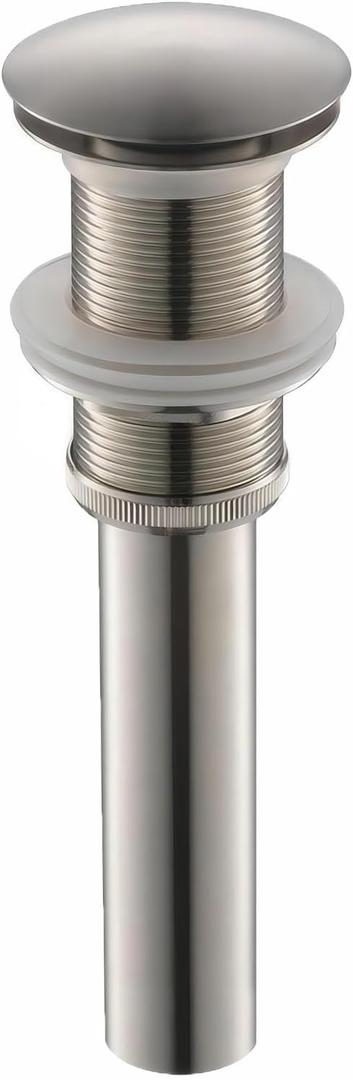 Vessel Sink Drain Without Overflow - Bathroom Sink Drain Stopper - Pop Up Drain All Metal - Big Cap Fit for Vessel or Undermount Sink,Brushed Nickel,YDPOP-1 (No Overflow, Brushed Nickel)